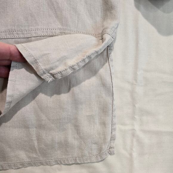 Adrienne Vittadini 100% Linen Roll-tab Sleeve Tunic Top Boho Festival Size M - Picture 4 of 12